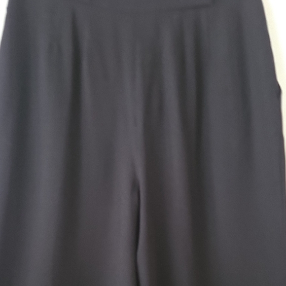 Anne Klein Vintage Black Fine Wool Wide Leg Crop Trousers Dress Pants 48 12 - Picture 8 of 13